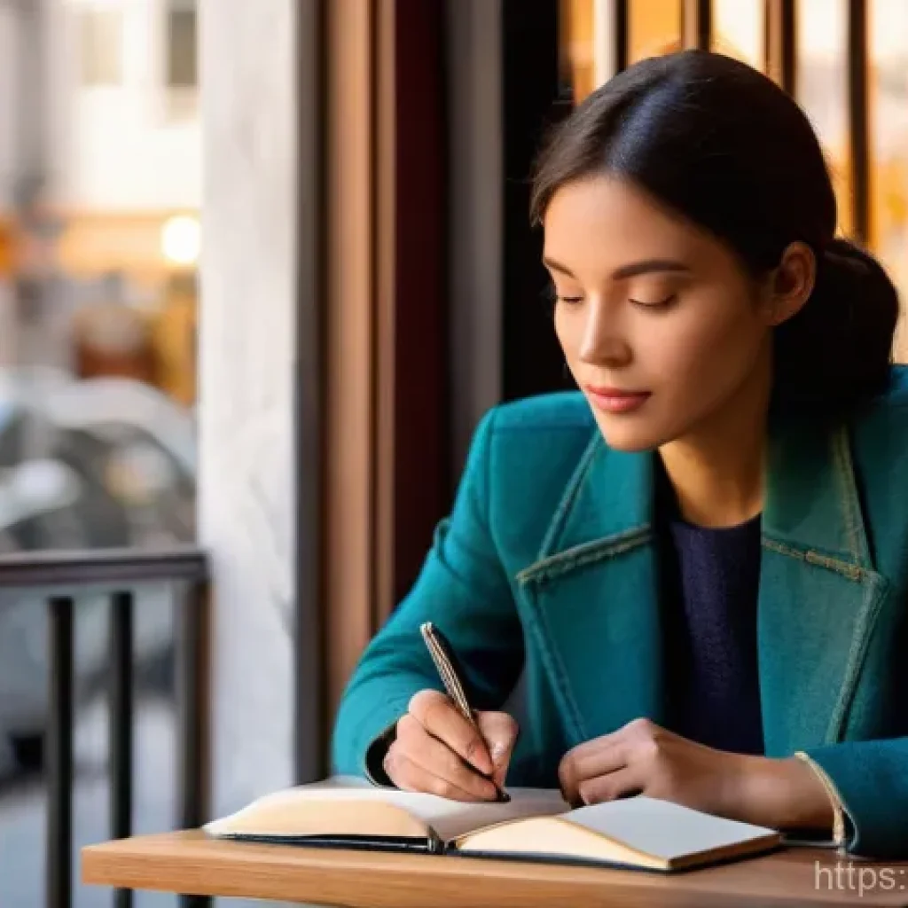 즉흥 스피치에서의 창의적 아이디어 발상 - **Prompt 1: "The Inspiration Seeker's Journal"**
    A young, diverse individual, perhaps a woman in...