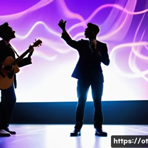 즉흥 스피치의 고유한 매력 이해하기 - A dynamic and inspiring scene of a young adult, gender-neutral, delivering an impromptu speech on a ...